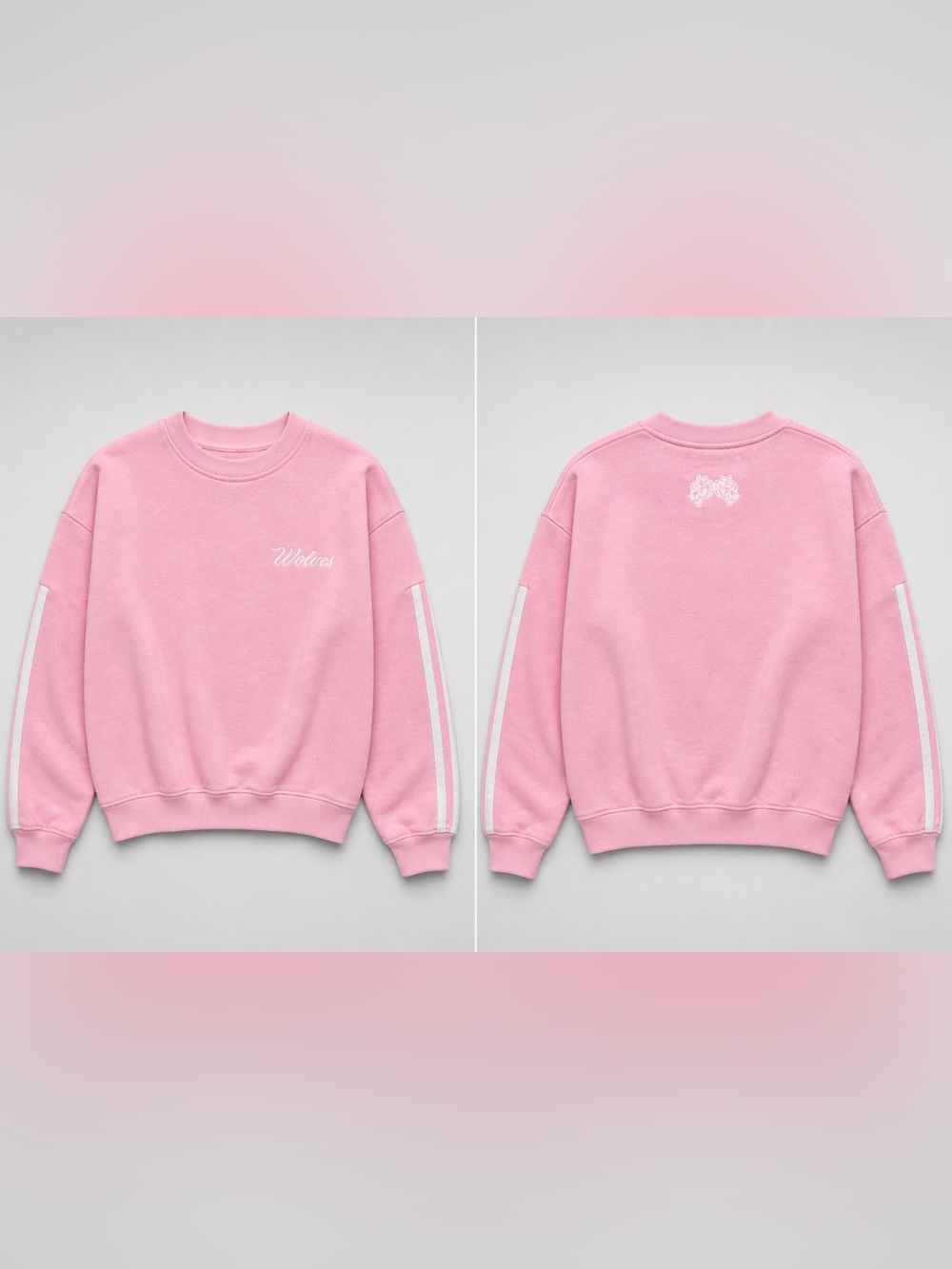 Darc Sport Pink Crewneck Sweatshirt with White Stripe Details